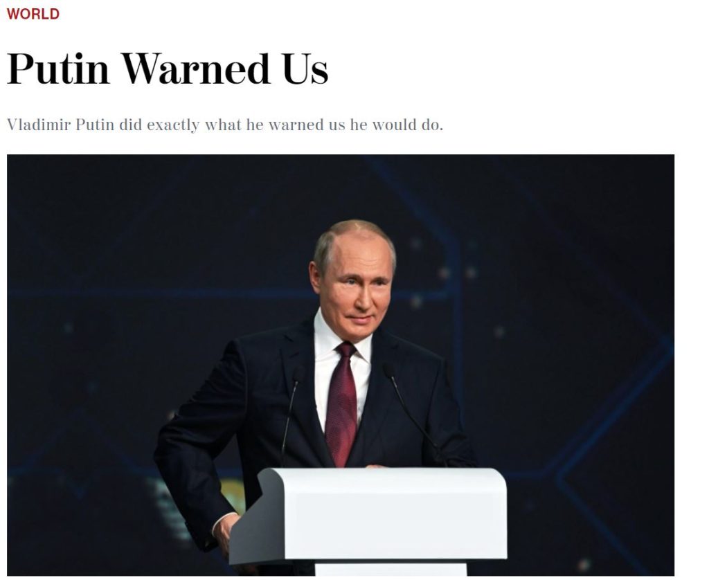 The American conservative о причинах конфликта: Путин нас предупредил