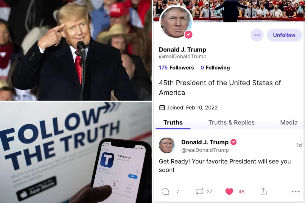 Трамп дразнит первый пост в новой социальной сети TRUTH, похожей на Twitter