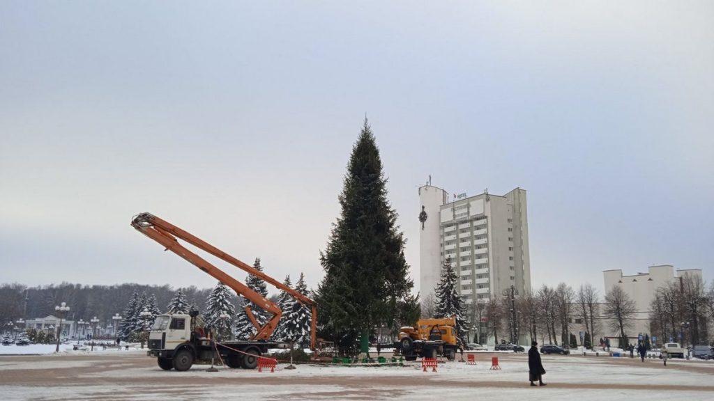 В Молодечно устанавливают главную елку города