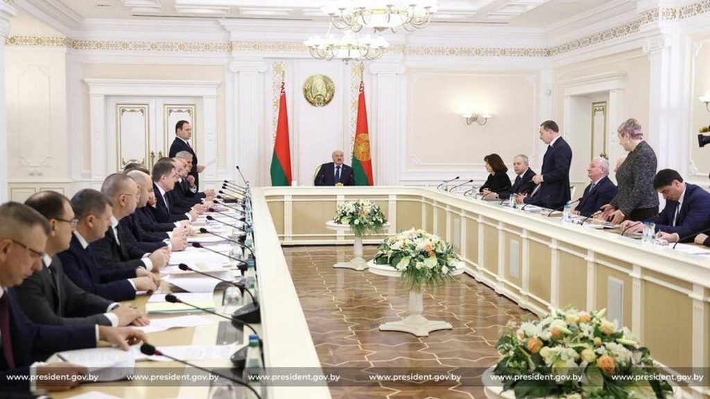 Президент Беларуси Александр Лукашенко белорусско-российское совещание