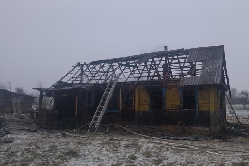 Пожар в доме в Копыльском районе