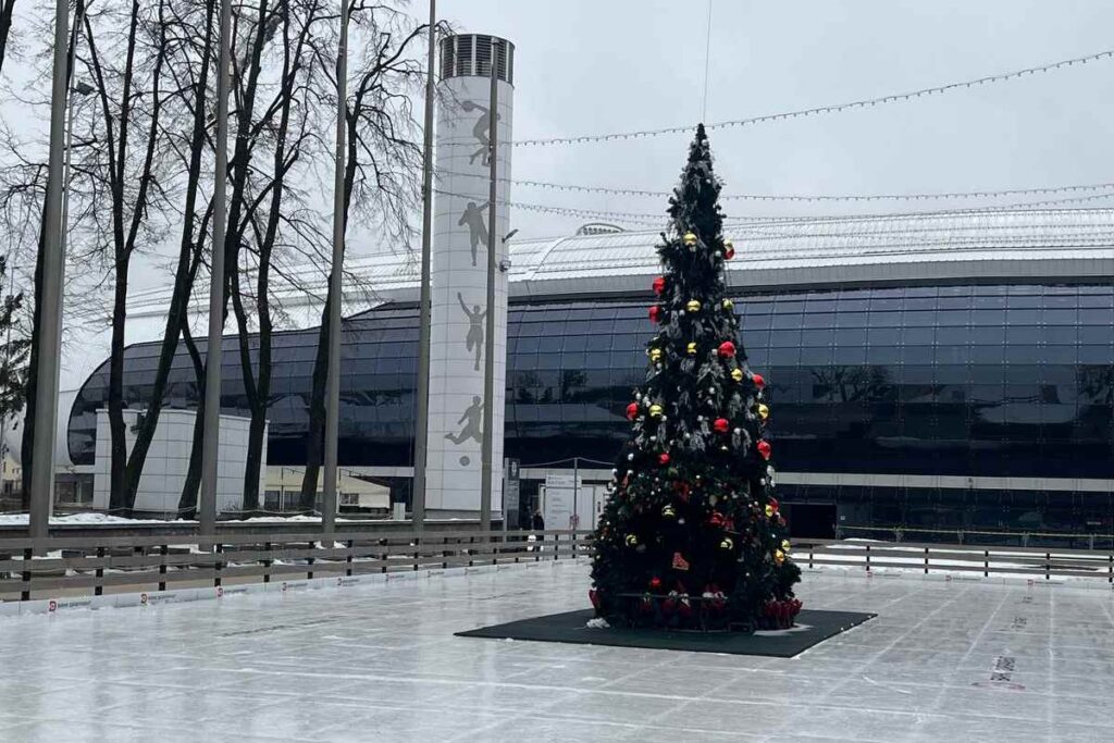 Фотофакт: около стадиона «Динамо» все еще стоит новогодняя елка