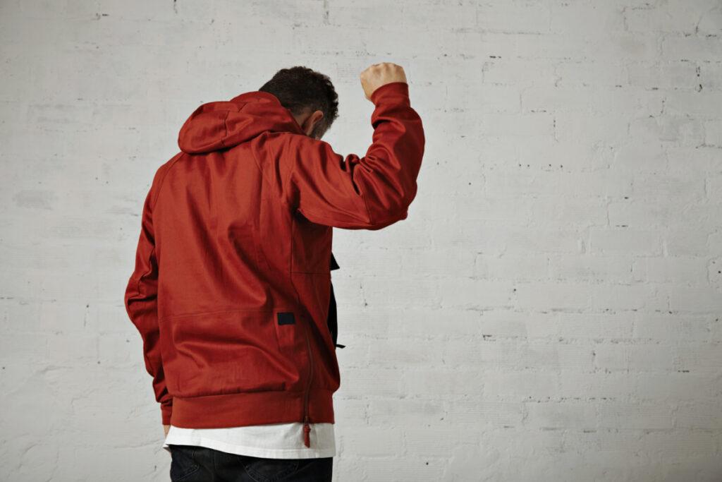 Man in a red anorak