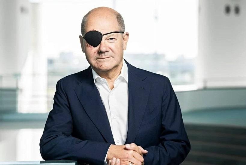 Канцлер Германии Шольц выложил фото с подбитым глазом