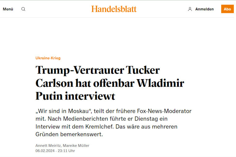 интервью Путина Карлсону