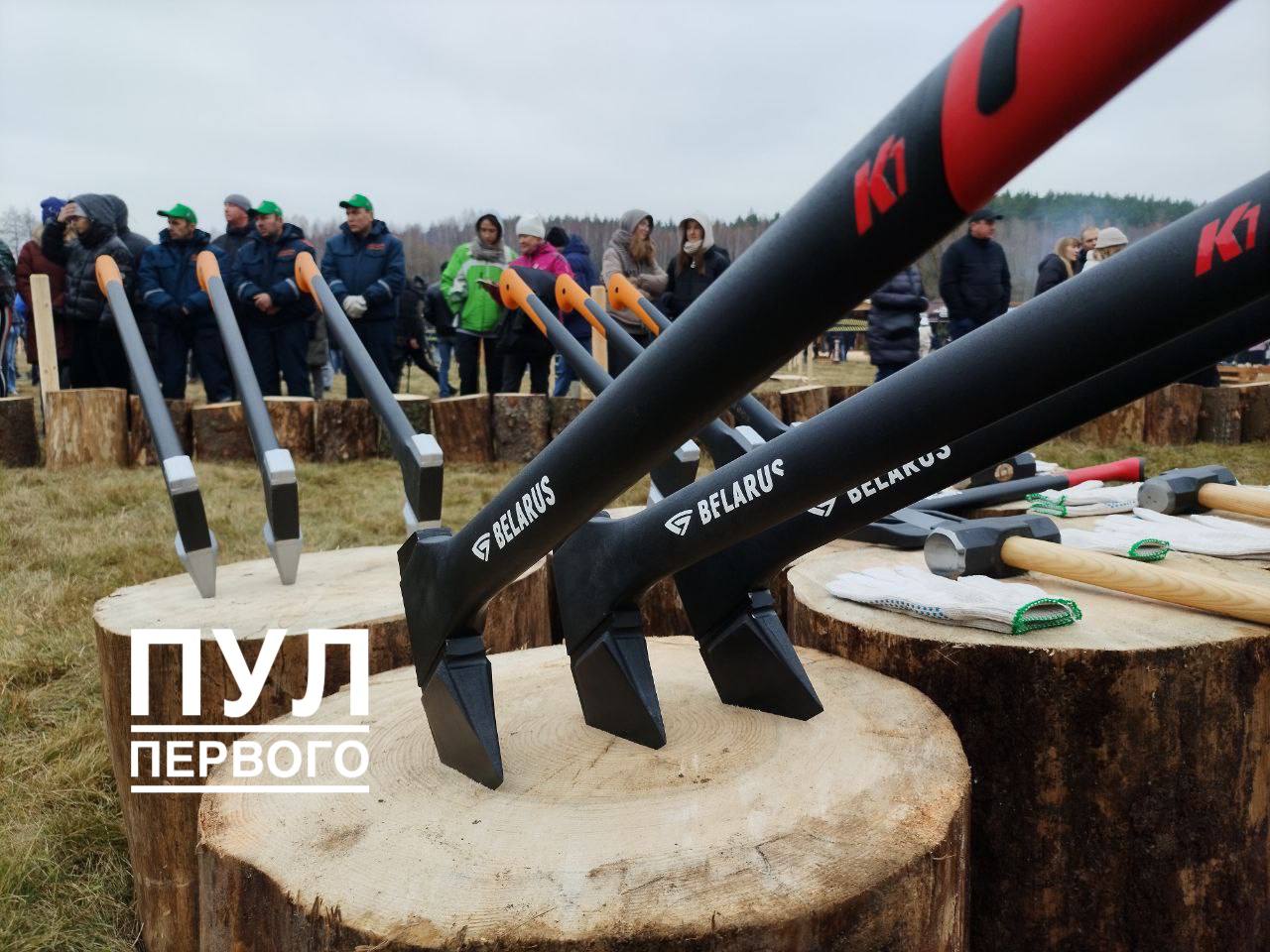 Лукашенко на чемпионате рубит дрова белорусским топором - Минская ...