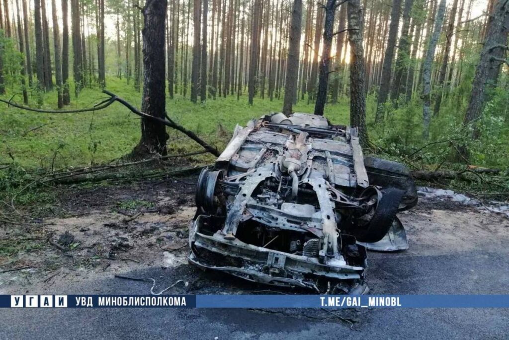 Под Молодечно бесправник врезался в дерево и скрылся с места ДТП, бросив пострадавшего пассажира