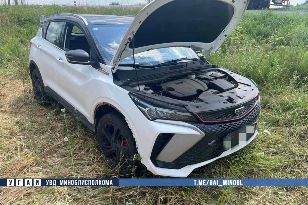 Под Молодечно Geely вылетела в кювет