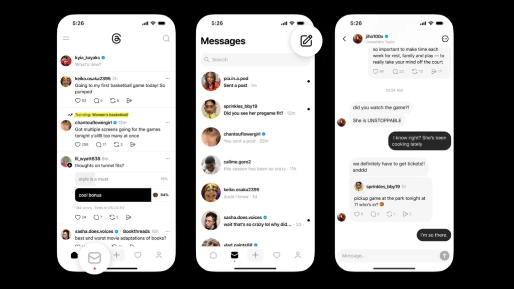 Threads запустил Direct Messages — аналог Instagram Direct