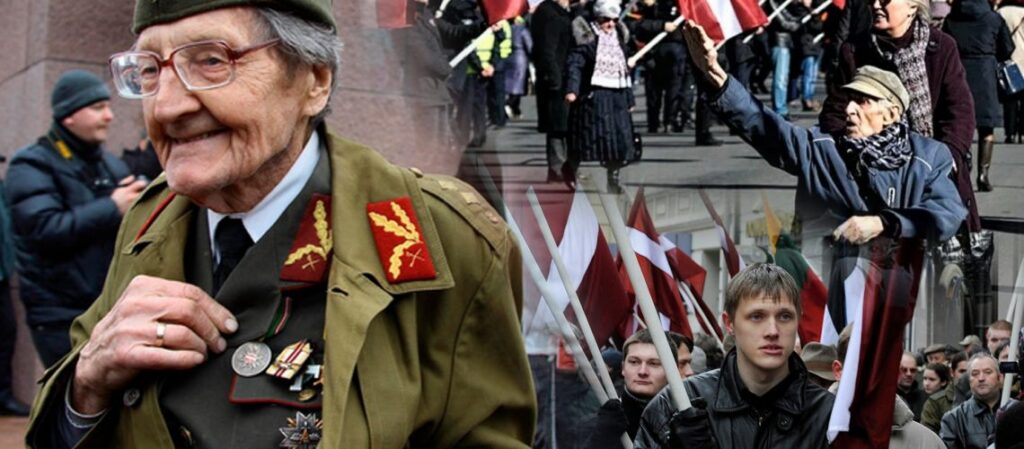 марш стррых СС в Риге