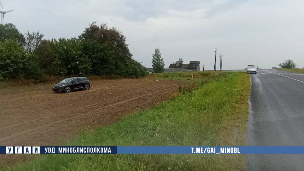 Под Молодечно женщина не справилась с управлением: машина съехала в кювет