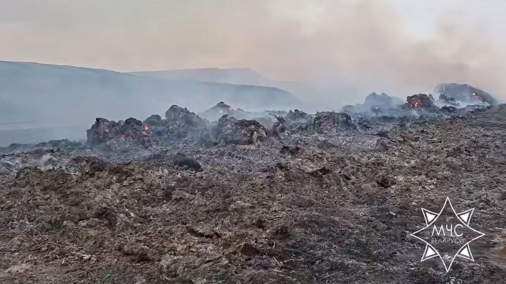 В Несвижском районе пожарные спасли более 1800 тонн соломы от огня