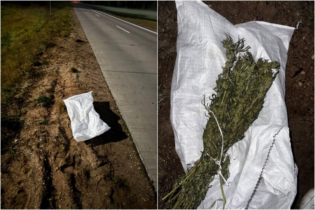 Под Борисовом мужчина во время погони пытался выбросить из машины мешок с марихуаной