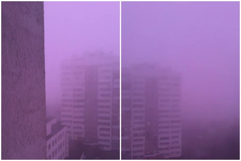 Солигорск проснулся в розовом тумане — горожане делятся кадрами сюрреалистичного утра