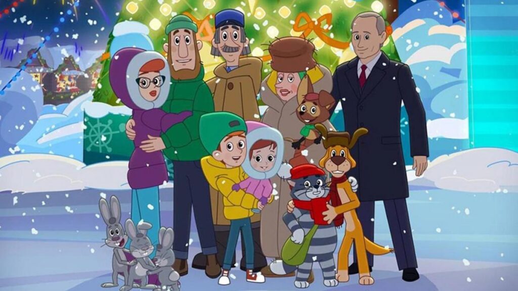 «Простоквашино» с Путиным: Матроскин и Шарик встретили президента на Красной площади