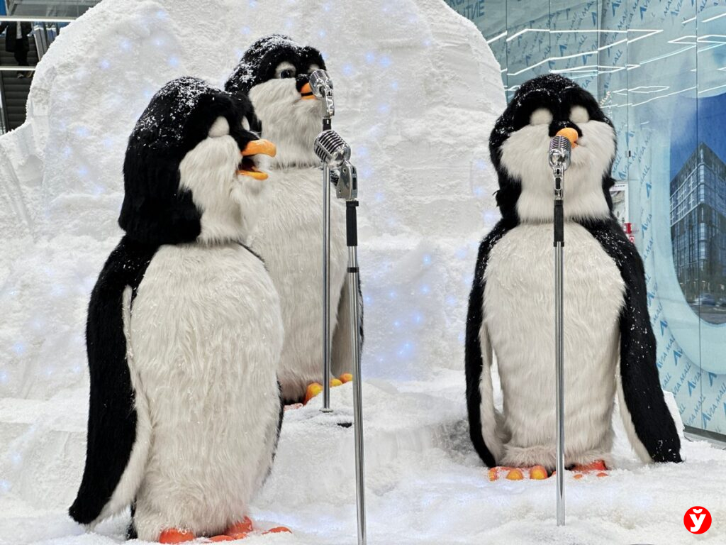 Поющие The Beatles пингвины появились в Минске — еще одна новогодняя фотозона удивляет