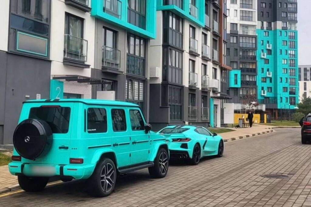 Жители Новой Боровой покупают машины в цвет фасадов