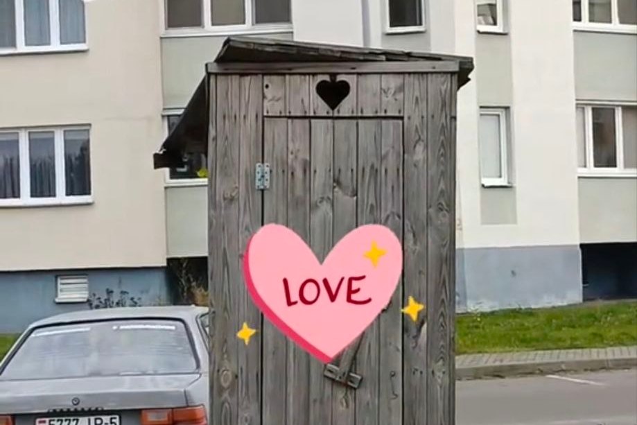 Деревянный туалет у новостроек в Борисове — когда уберут загадочный «арт-объект»