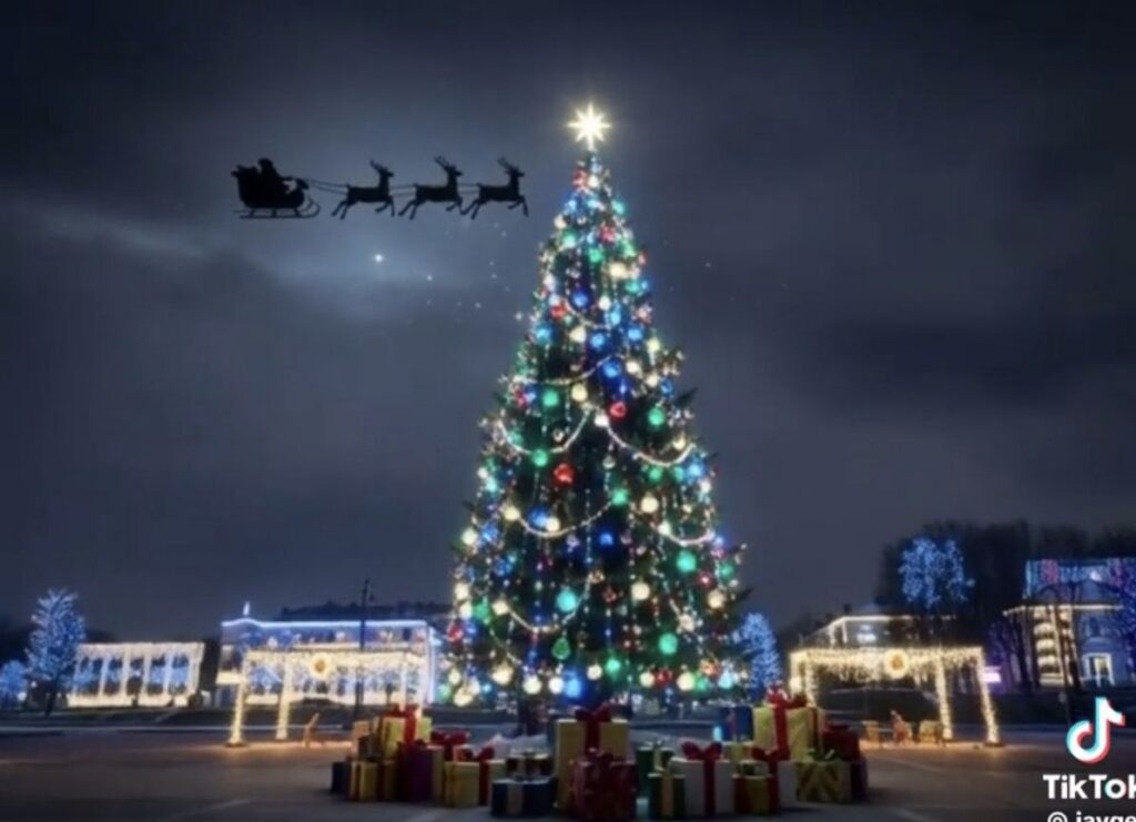 Дед Мороз над Молодечно? TikTok обсуждает странные новогодние видео