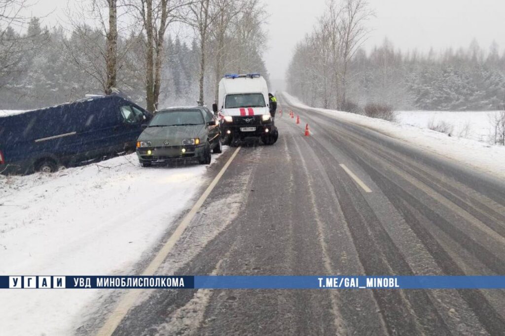 В Крупском районе водитель не справился с управлением — автомобиль врезался в дерево