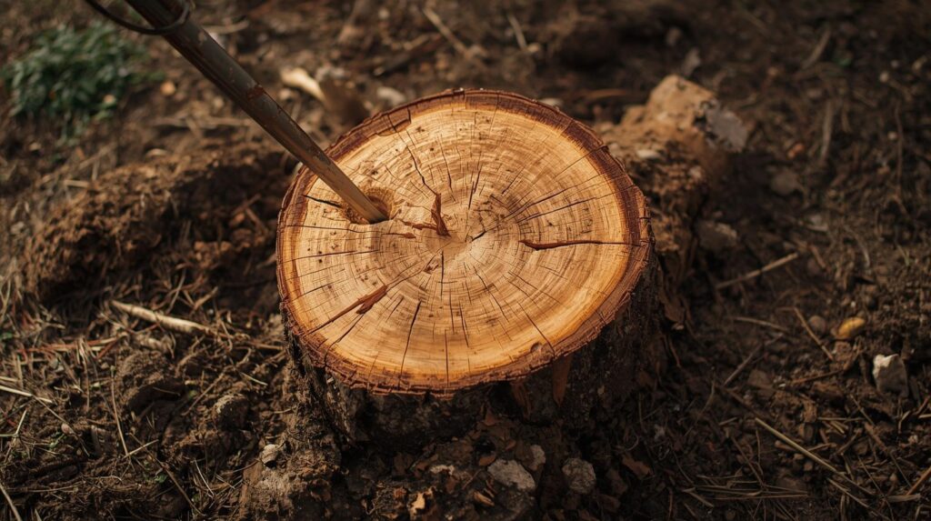 Как избавиться от пня во дворе: от лопаты до химии