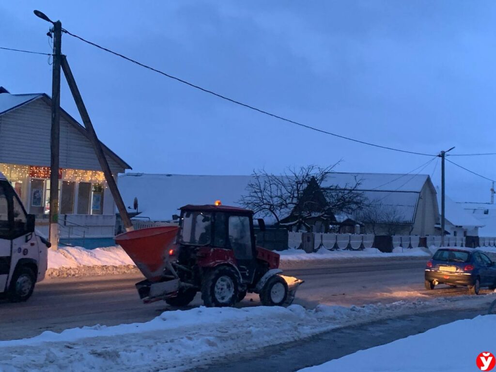 Крупки встречают первый серьёзный снегопад