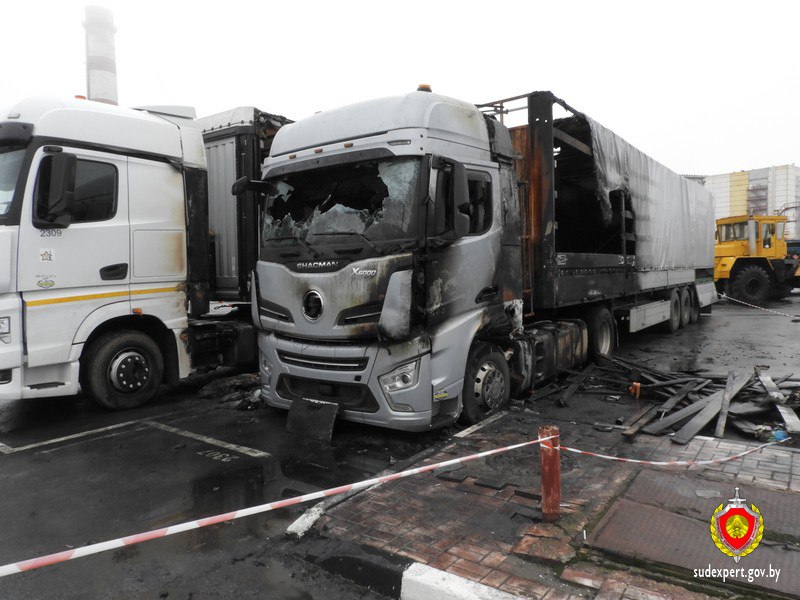 Судебные эксперты назвали причину загорания тягача Shacman на «Беларуськалии»