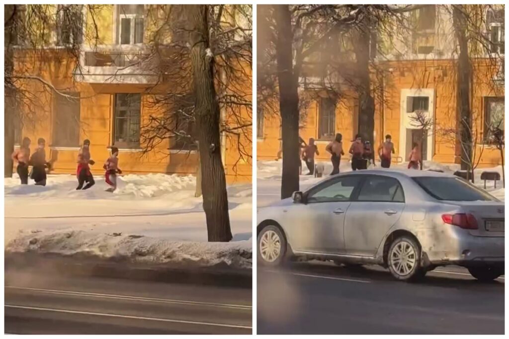Арктический фронт против голого торса — минчане пробежались в одних шортах в пик морозов