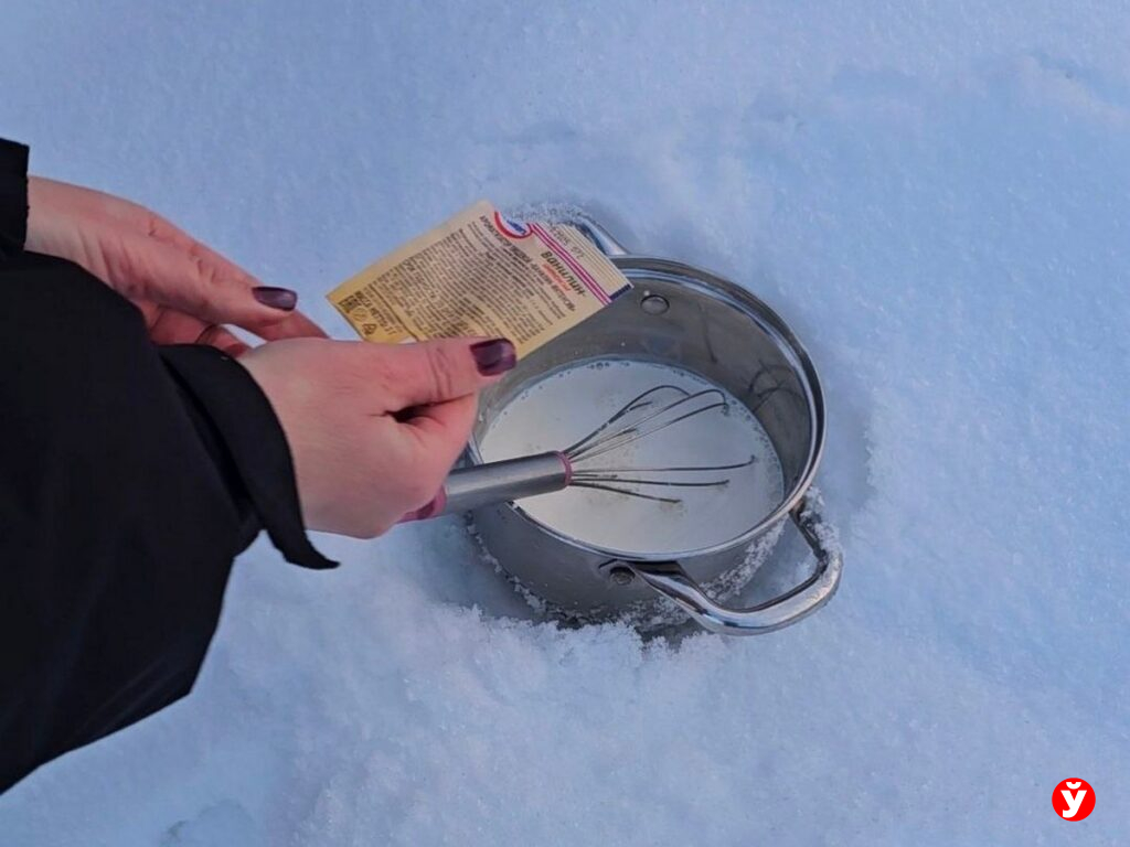 Как сделать мороженое в снегу