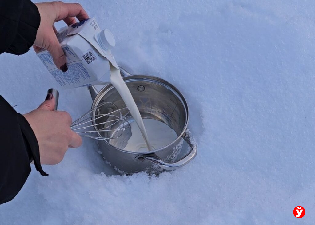 Как сделать мороженое в снегу