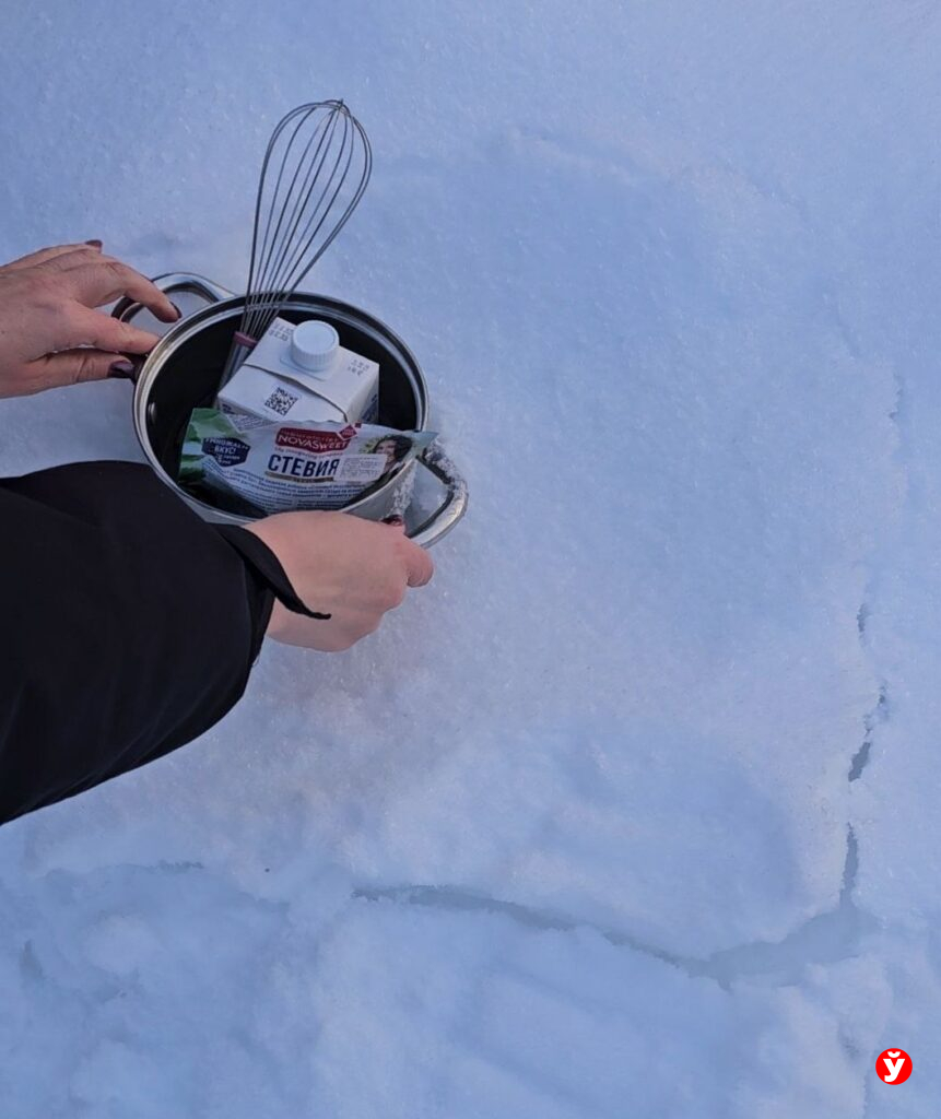 Как сделать мороженое в снегу