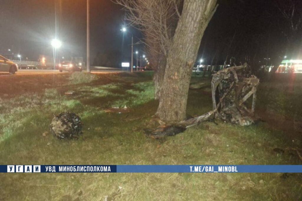 Ночное ДТП под Минском: 20-летняя девушка в больнице после столкновения с деревом