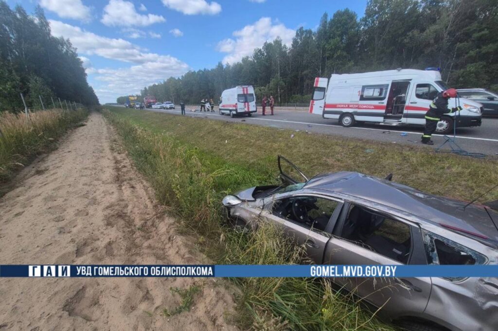 Под Жлобином Nissan вылетел в кювет и перевернулся – один человек погиб, двое в больнице
